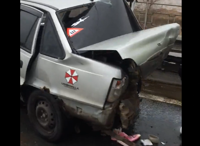 На Солотчинском мосту произошла серьезная авария (видео)