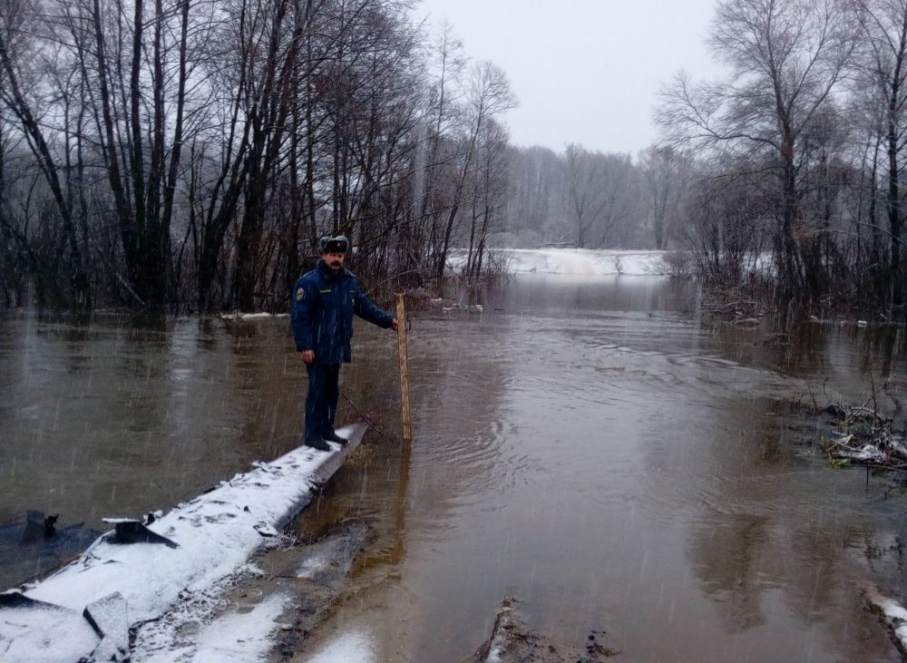 В Путятинском районе подтопило мост на реке Паре