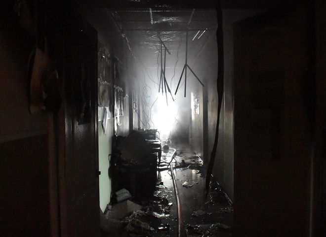 В здании администрации Кораблина произошел пожар