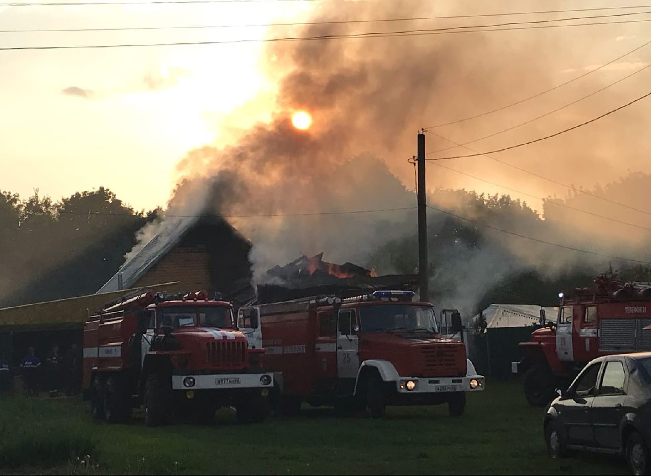 В Касимовском районе вспыхнул крупный пожар