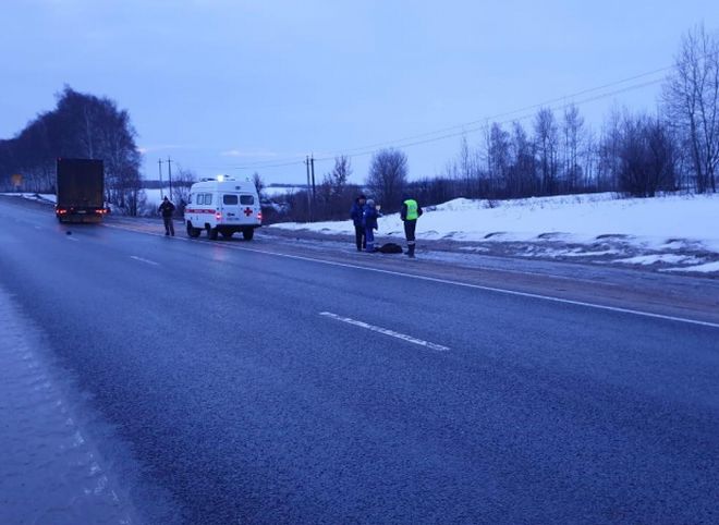 На рязанском участке трассы М5 грузовик насмерть сбил пешехода