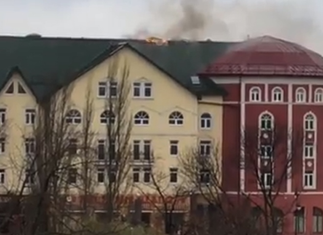 В Рязани произошел пожар в гостинице на улице Мюнстерской (видео)