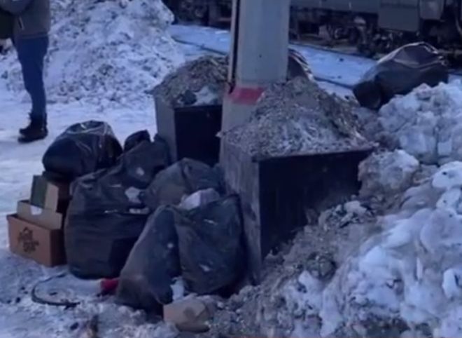 Вокзал Рязань-1 зарос горами мусора и грязного снега