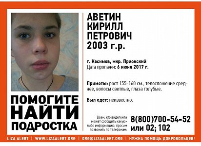 Пропавшего в Рязанской области 14-летнего подростка ищут в соседнем регионе