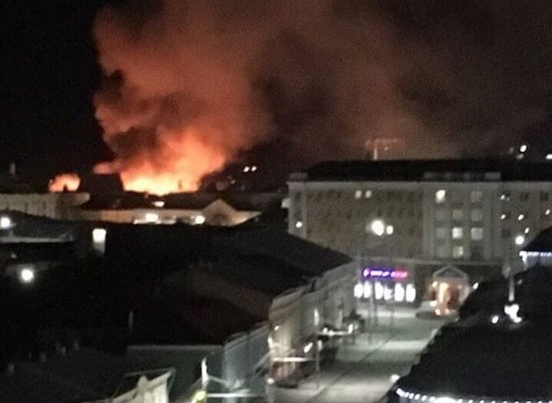 В центре Рязани произошел крупный пожар