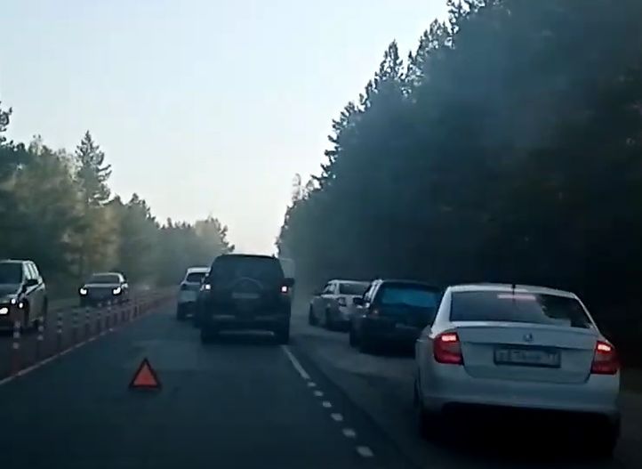 Из-за массового ДТП на въезде в Рязань образовалась пробка