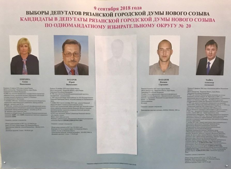 На избирательном участке в Рязани вычеркнули кандидата от КПРФ