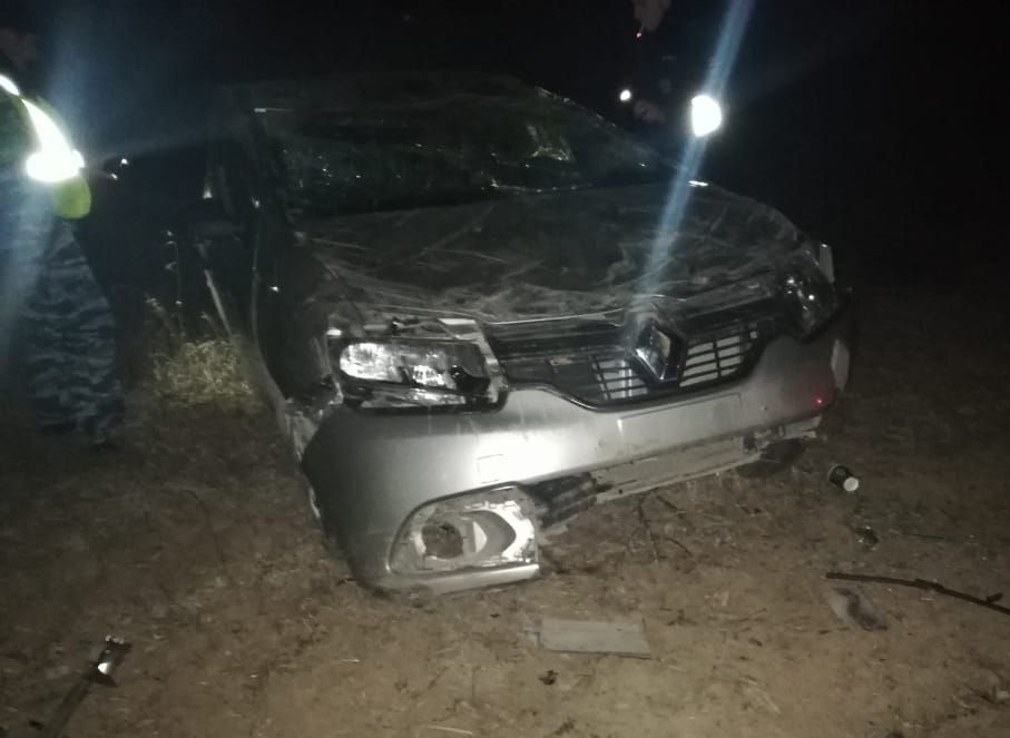 В Касимовском районе водитель Renault Logan опрокинулся в кювет