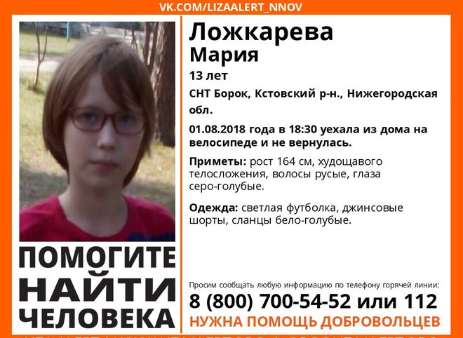 Рязанские волонтеры ищут пропавшую в Нижегородской области девочку