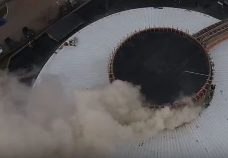 Как горел Рязанский цирк — видео с беспилотника МЧС