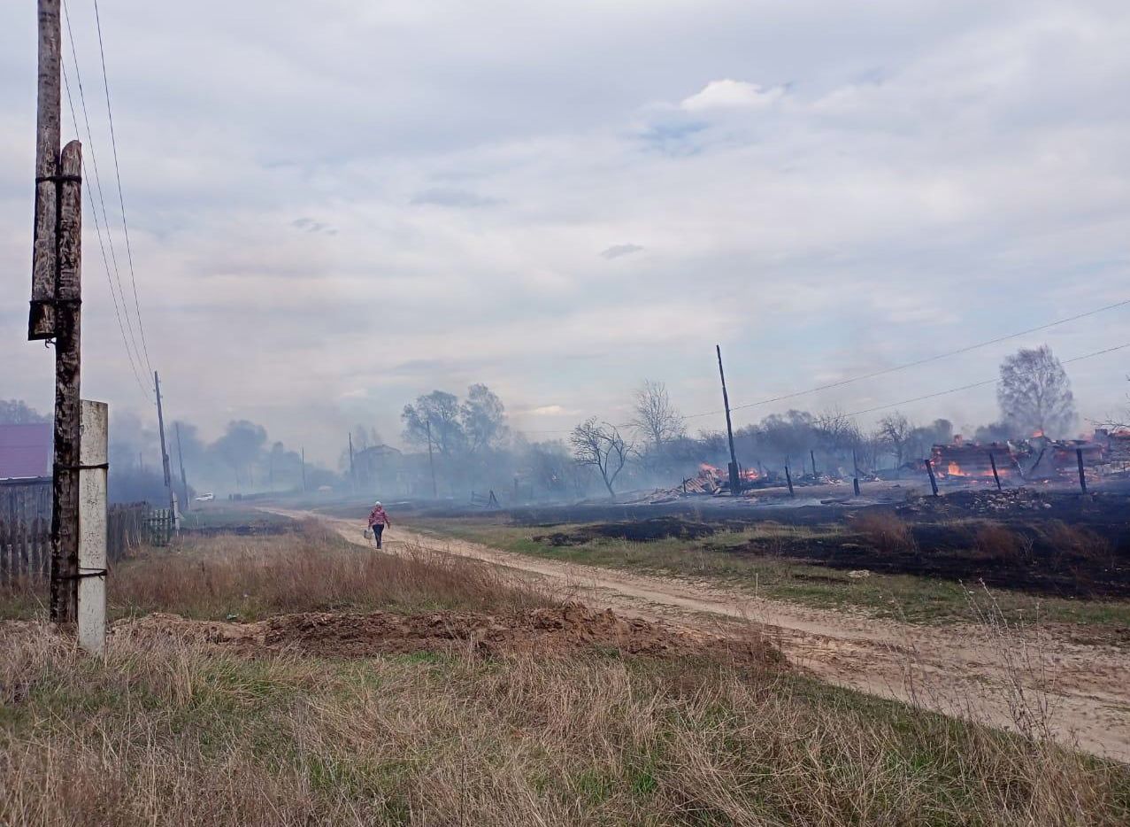 Власти признали, что крупный пожар в шиловском селе пошел «со стороны трансформатора»