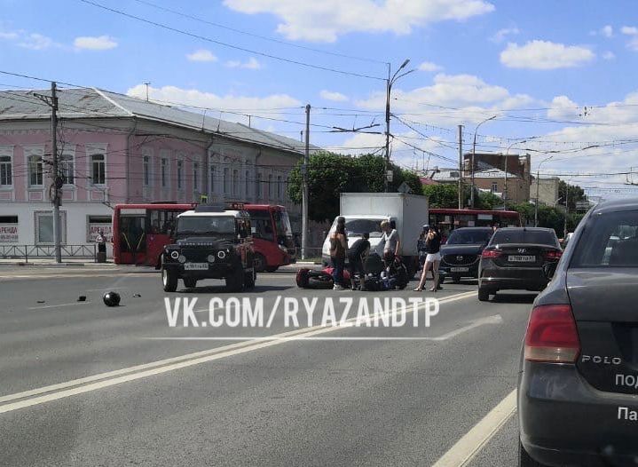В ДТП с мотоциклистом в центре Рязани никто не пострадал