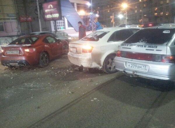 В центре Рязани произошла массовая авария