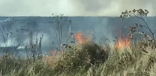 В Спасском районе вновь засняли полыхающие поля