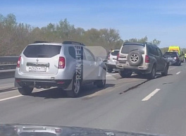 Появилось видео с места массовой аварии на Солотчинском шоссе