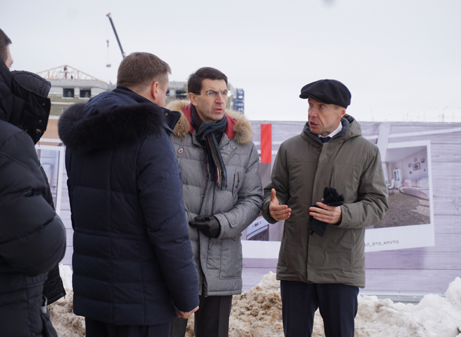 Игорь Щеголев и Николай Любимов посетили квартал застройщика «Капитал — строитель жилья»
